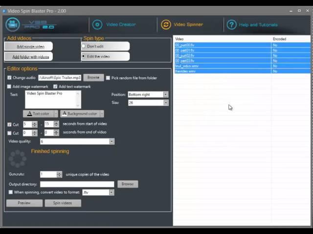 Video Spin Blaster Pro - Video Spinner Tutorials - 9install.com