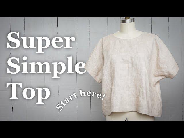 Detailed Sewing Tutorial For A Beginner : Simple Linen Top, Bias Binding Neckline【Free Pattern】