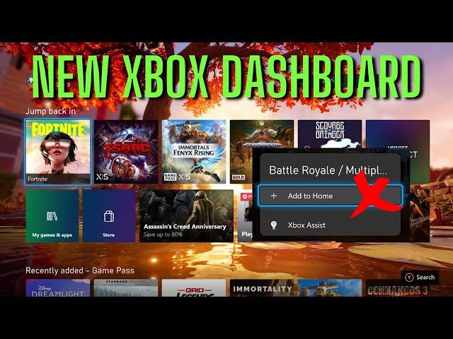 XBOX JUST GOT RID OF HOME SCREEN CUSTOMIZATION! - NEW 2023 DASHBOARD