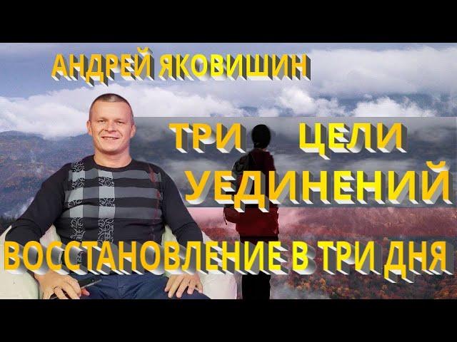 Андрей Яковишин. Три цели уединений 1.Выжить. 2.Прийти в себя. 3.Потрясение земель. Обилие благодати