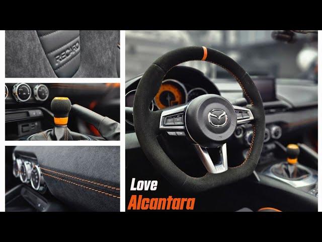 Full ASMR car interior detail - 2019 Mazda MX5 with a lot of Alcantara