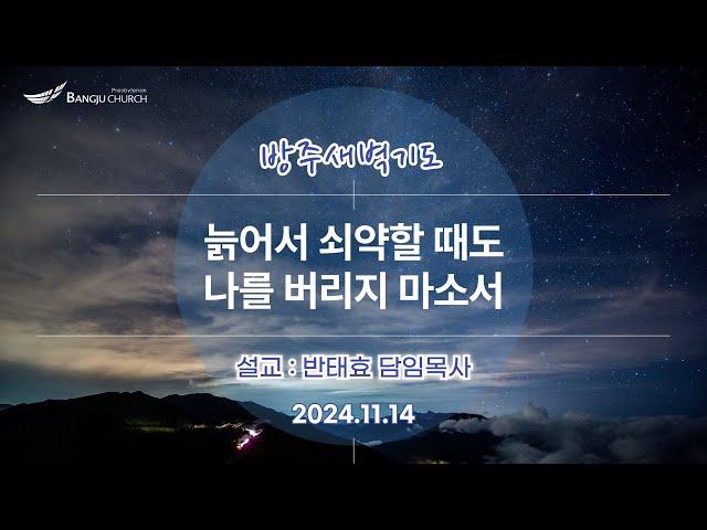 [새벽기도] 24.11.14(목) 늙어서 쇠약할 때도 나를 버리지 마소서  -  반태효 담임목사