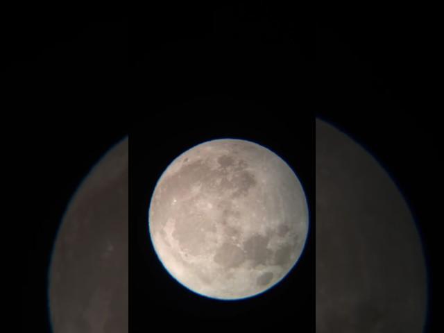 Beauty of moon through telescope.#telescope #luna #planet #moon.