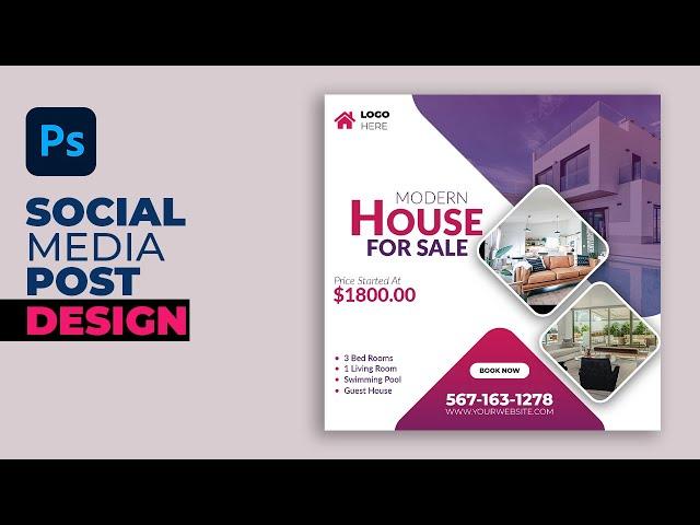 Social Media Post Graphic Design   Adobe Photoshop Tutorial