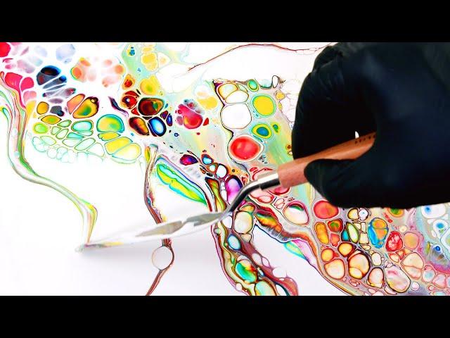 How To Create Beautiful Cells - Acrylic Pouring Swipe