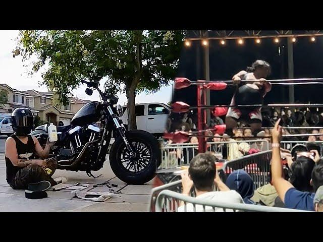 Harley Tune Up and Going to a Dwarf Wrestling Show (Extreme Dwarfanators)