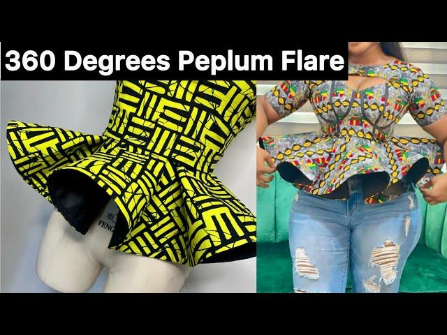 How to Cut and Sew a 360 Degrees Peplum flare with Crinoline to stand.