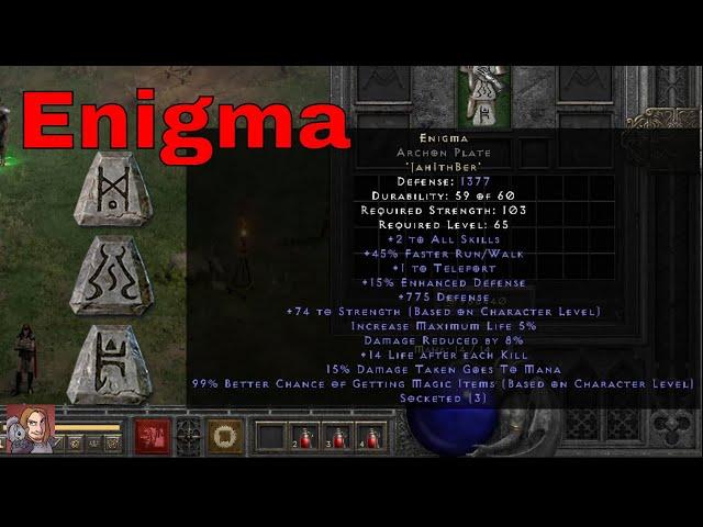 Diablo II Resurrected Rune Words - Enigma (Jah Ith Ber)