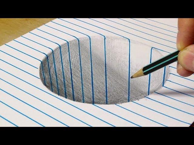 60 Seconds Drawing - 3D Trick Art Round Hole - Time Lapse by Vamos