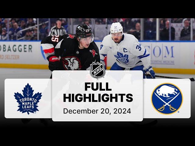 NHL Highlights | Maple Leafs vs. Sabres | December 20, 2024