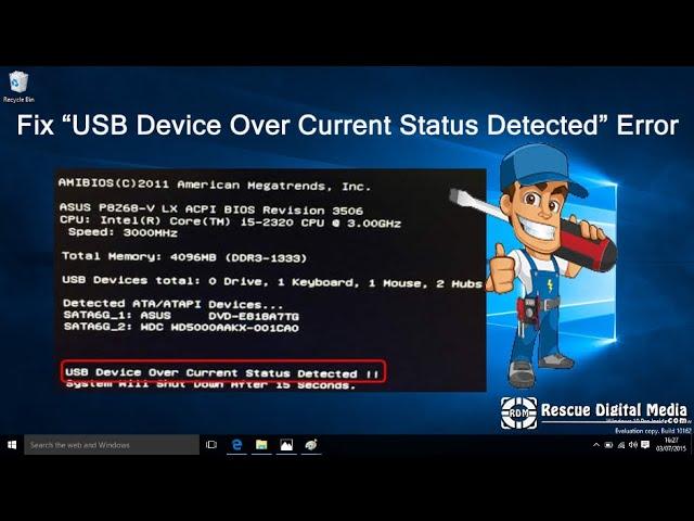 Fix "USB Device Over Current Status Detected” Error| Working Solutions| Rescue Digital Media