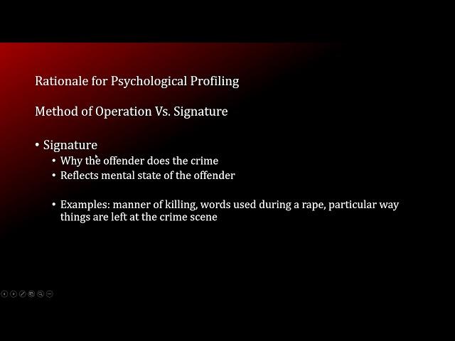 Profiling Violent Crimes: Modus Operandi and Signature