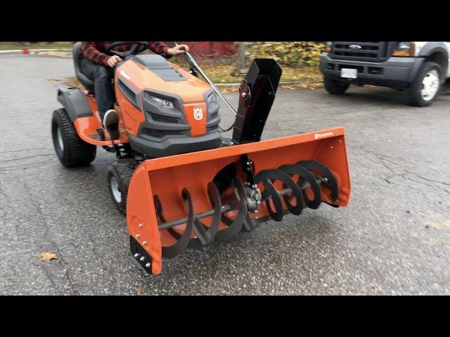 Here's How to install the Husqvarna 50" snow blower attachment