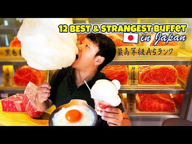 Top 12 BEST & STRANGEST All You Can Eat BUFFETS in Japan