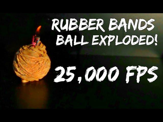 Rubber Bands Ball Exploded at 25,000 fps!! - Slow Mo Lab