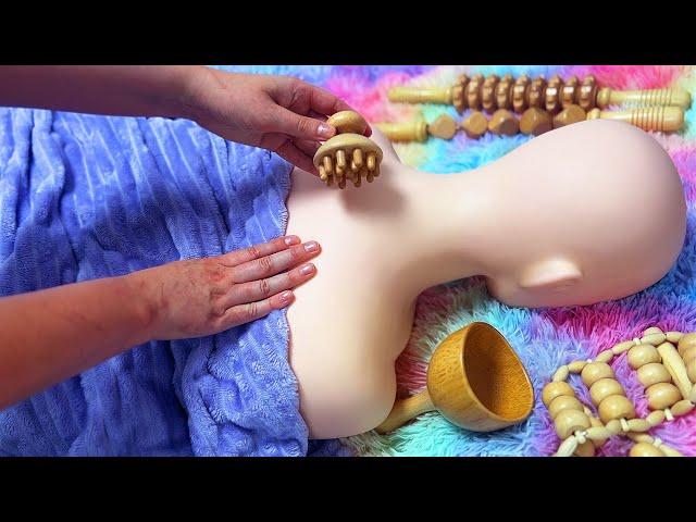 ASMR Wooden Massage on Mannequin (Whispered, Skincare)