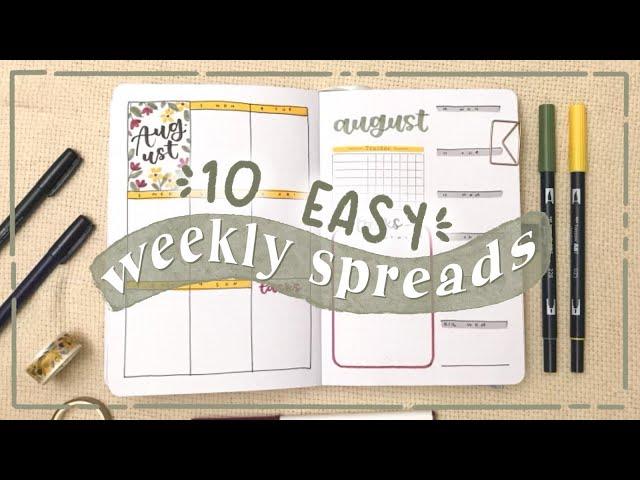 10 WEEKLY SPREADS FOR YOUR BULLET JOURNAL | Weekly Bullet Journal Bullet Journal Weekly Setup Ideas