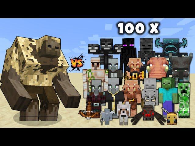 Mutant Husk vs 100x Every Minecraft Mob - Minecraft Mutants Mob Battle