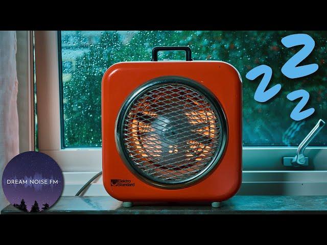 Fan heater sound and rain on window for easy sleep  in binaural stereo 