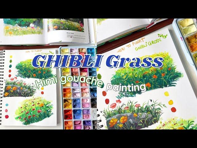  Quick and Easy Ghibli Grass Tutorial| With Himi Gouache and Himi Sketchbook