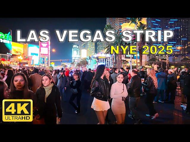 [4K] Las Vegas Strip New Year's Eve 2025 Walk | Las Vegas, Nevada