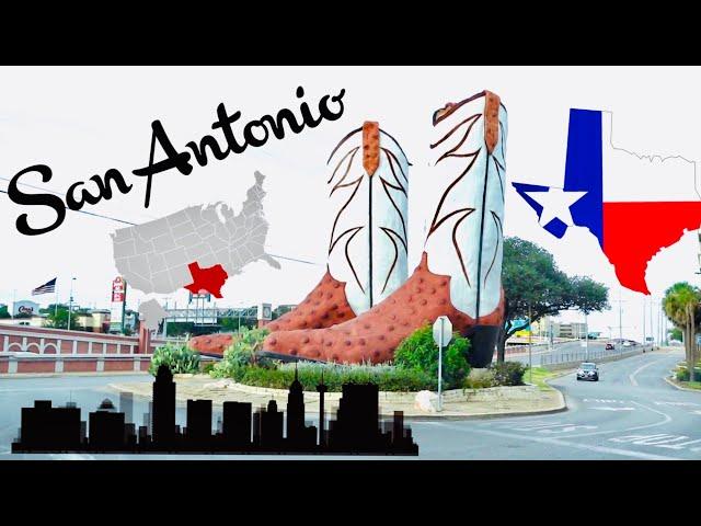 Driving tour of San Antonio, Texas, USA