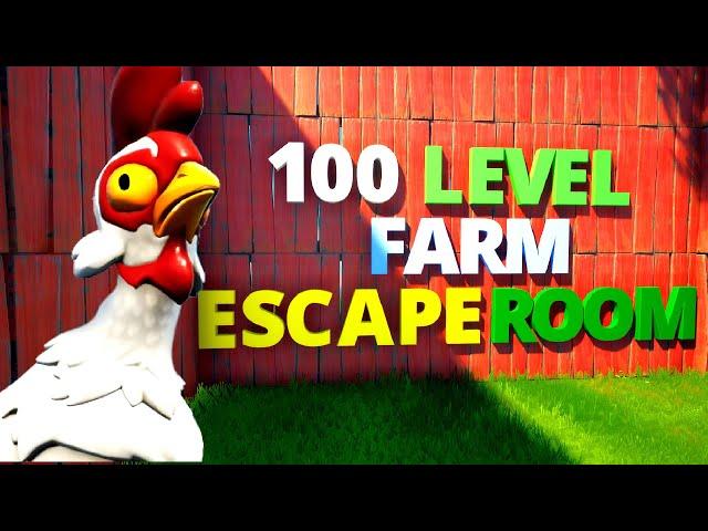 THE FARM 100 LEVEL ESCAPE ROOM SOLUTION  0127-8034-8188 - Fortnite