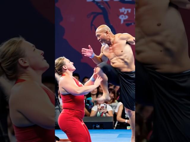 The beauty was attacked by the old man's iron head #qigong #wrestling #kungfu #prowrestling #wushu