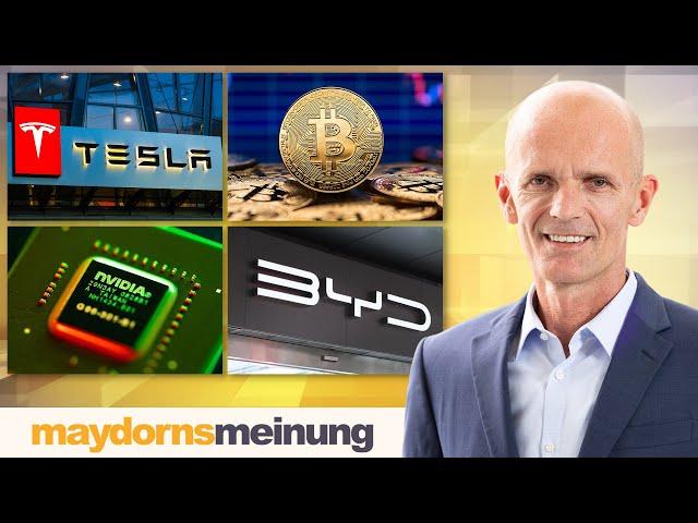 maydornsmeinung: Bitcoin, Nvidia, Gamestop, Faraday, Robinhood, Tesla, BYD, Polestar, Redcare