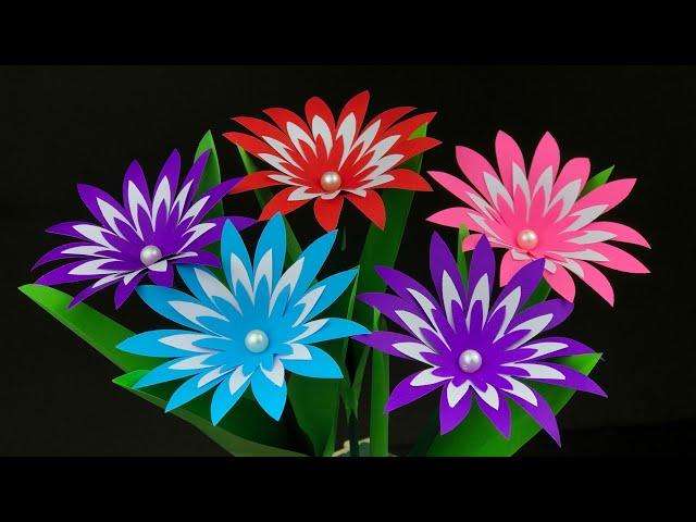 DIY Paper Flowers | Flower Making With Paper | Paper Craft | Paper Flowers | Paper Crafts For School