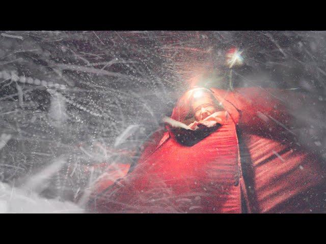 Blizzard Winter Camping in a Snow Storm - Extreme Solo Tent Camp Surviving Heavy Snowfall & Freezing