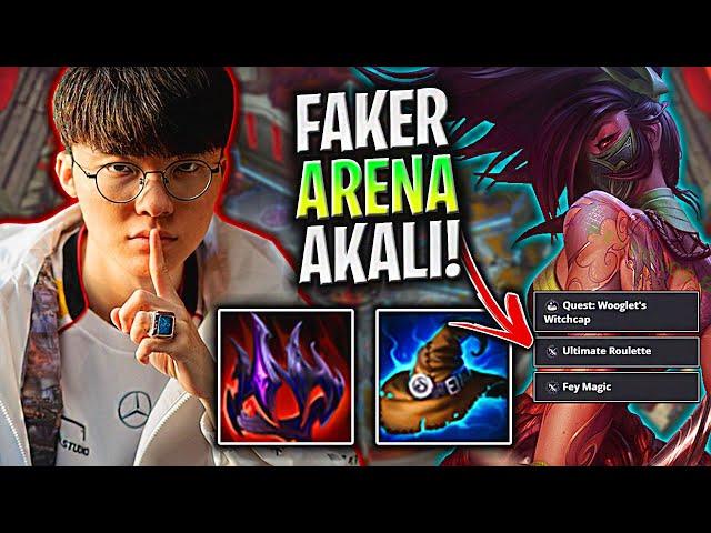 FAKER PLAYS AKALI IN ARENA! DEMON KING'S CROWN ITEM! T1 Faker Plays Akali with Senna in NEW ARENA!