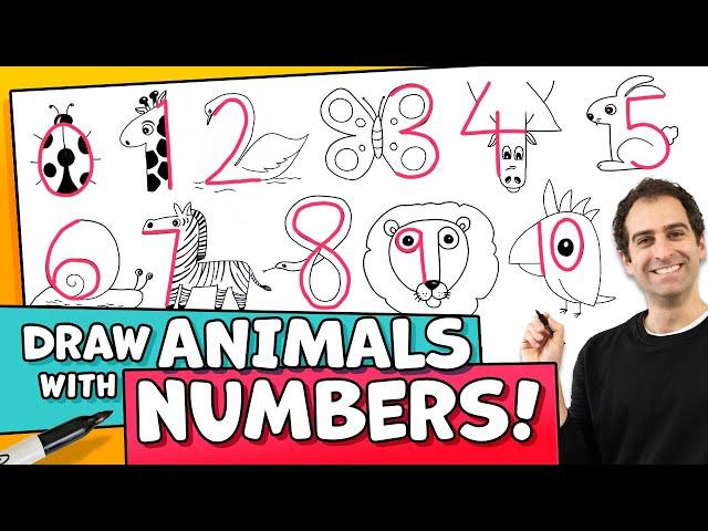 Draw ANIMALS with NUMBERS! Kids Drawing (Easy)