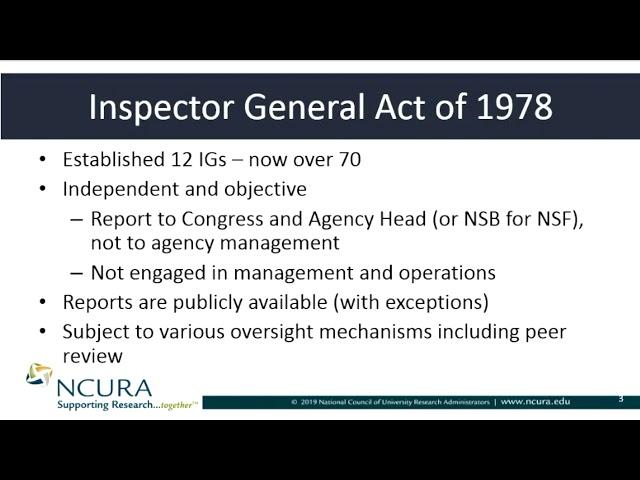 An Overview of the OIG and their Role in the Audit Process