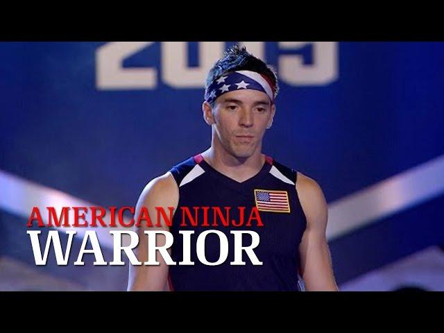 Drew Drechsel at Stage 1 of American Ninja Warrior USA vs. The World 2015  | American Ninja Warrior