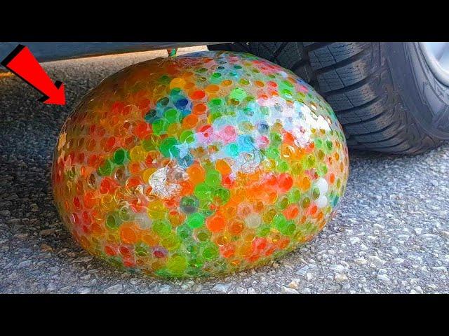 EXPERIMENT, CAR VS BIG BALLOON ORBEEZ|| Crushing Crunchy & Soft Things by Car!