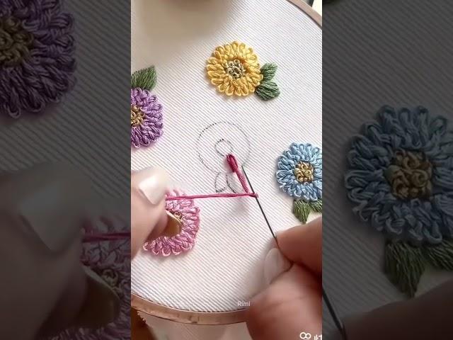 Embroidery flowers design! #shorts #shortvideo