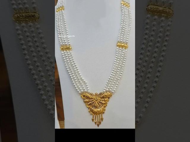 Trending gold pearl long necklace #shorts #ytshorts #shortsfeed  #sanchitassimplelife