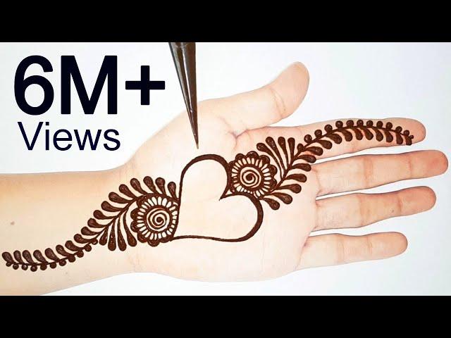 Nice Love Heart mehndi design || Wonderful Simple mehndi by Shab's Creation | Stylish mehndi designs