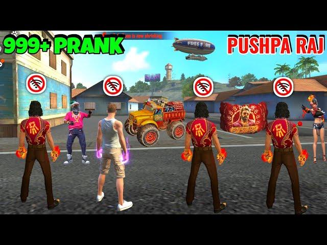 PUSHPA RAJ Squad Doing NO INTERNET PRANK  Cs Ranked - 999+ Prank  Garena Free Fire  Y GAMING