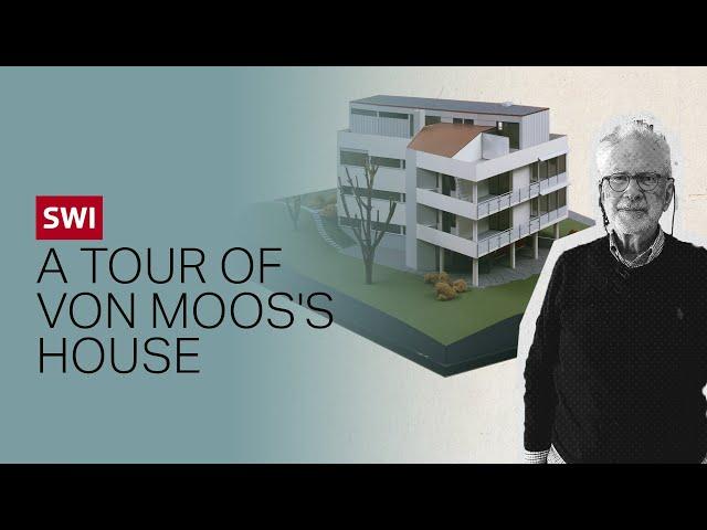 Stanislaus von Moos showing us his historic home in Zurich