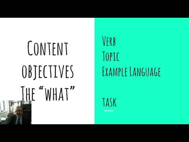 Content objectives versus language objectives