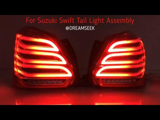 Dreamseek LED Tail Light Assembly For Suzuki Swift 2017-2022 Rear Brake With Turn Red Lens