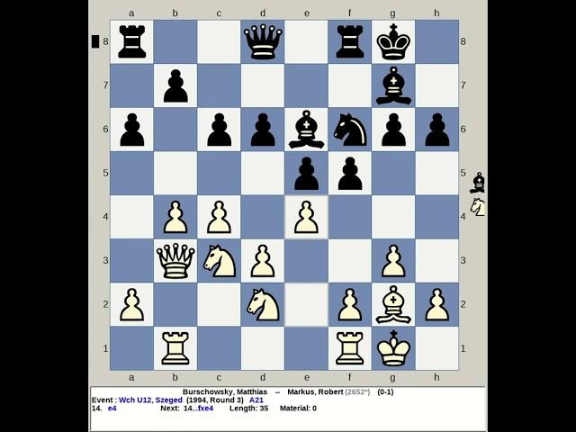 Burschowsky, Matthias vs Markus, Robert | World Chess U12 1994, Szeged Hungary