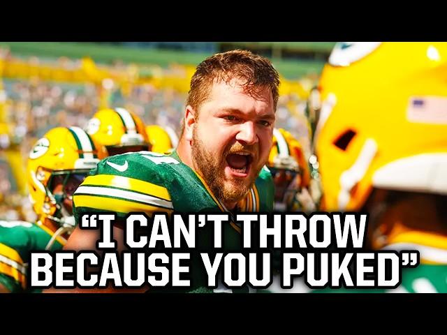 Packers center pukes all over the ball twice, a breakdown