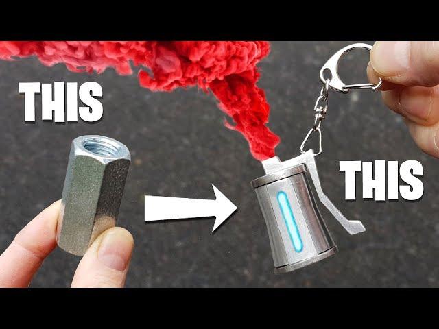 REAL FORTNITE Colored SMOKE Keyring - Made from Nut & Bolt