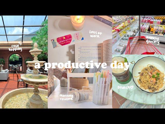 A PRODUCTIVE DAY⋆౨ৎ˚⟡brunch + cafe vlog,morning routine,weekly grocery,self pampering,GRWM