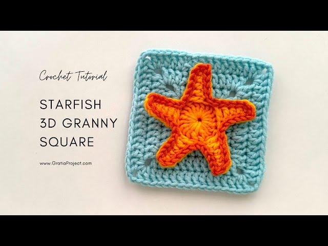 Crochet Starfish 3D Granny Square | Step-by-step Crochet Along