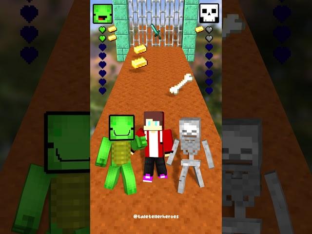 Minecraft New Gold Run | Mikey & JJ vs Skeleton | Best Showdown! #minecraft #maizen
