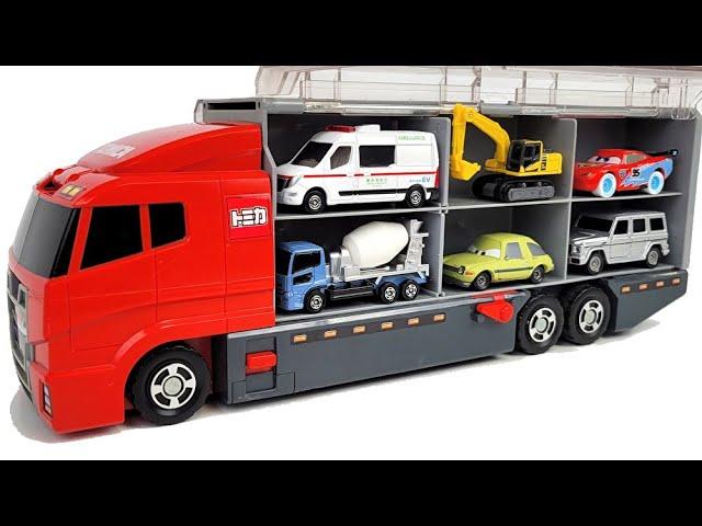 13 Type Tomica Cars  Tomica opening and put in big Okatazuke convoy